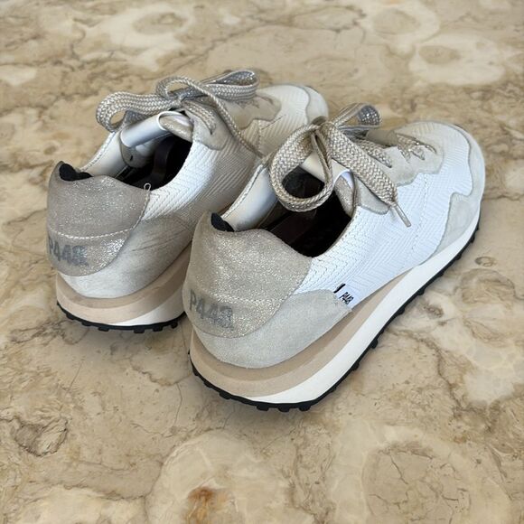 P448 Cancun Low Top Sneakers Rafia Leather & Suede Leather Retro Made in Italy - Picture 8 of 15